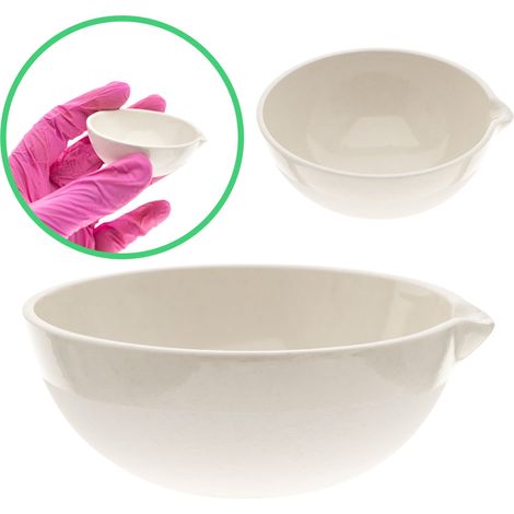 Recipiente para cocinar al vapor, cuenco de porcelana, fondo redondo, capacidad 35 ml, con pico vertedor, esmaltado. (1/4)