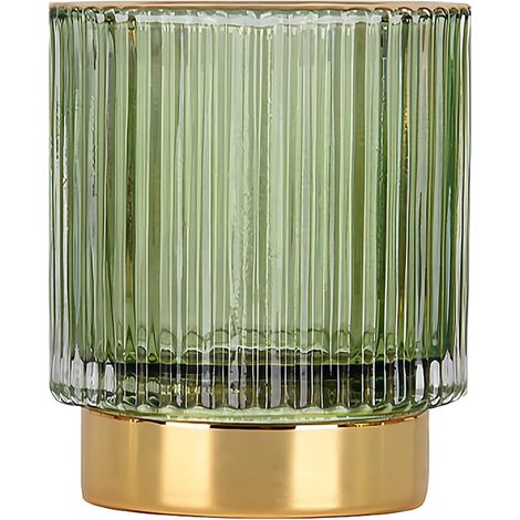 Rangement maquillage en cristal vert, pot vintage pour pinceaux et stylos, idéal coiffeuse, chambre ou salle de bain. (1/5)