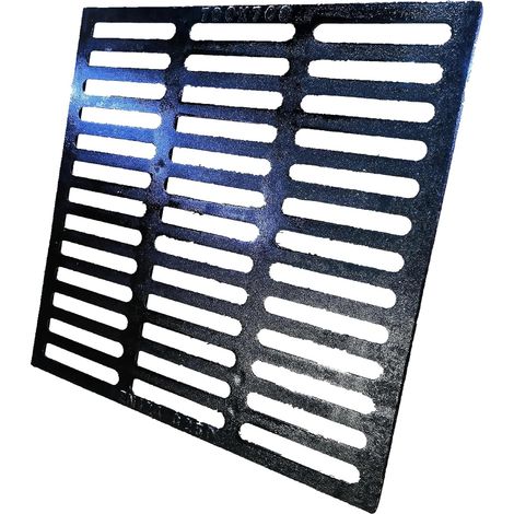 Fonte Ductile Grille de Drain 700x700 mm, Classe B125, Grille de Caniveau pour Allée et Cour, Carré Grille d'Égout pour Extérieur, Noir (1/5)