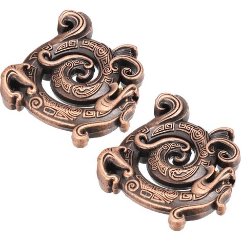 Brûleur d'Encens Dragon en Alliage pour Méditation, 2 Pièces avec Support à Bâtons d'Encens (Rouge) (1/5)