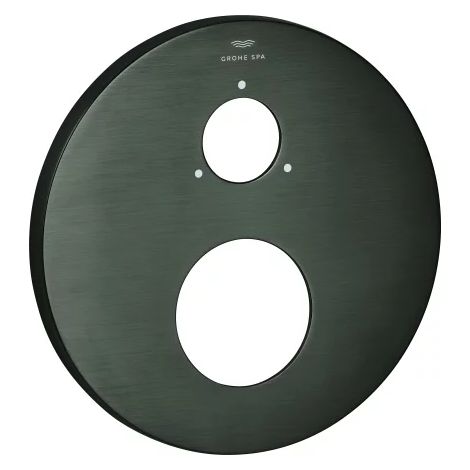 GROHE Rosace 49250, ronde, pour façades de mitigeur monocommande, hard graphite brossé, 49250AL0