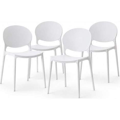 Set 4 Sedie da Pranzo Impilabili in Polipropilene Modello Milano 48x40x80 cm (1/5)