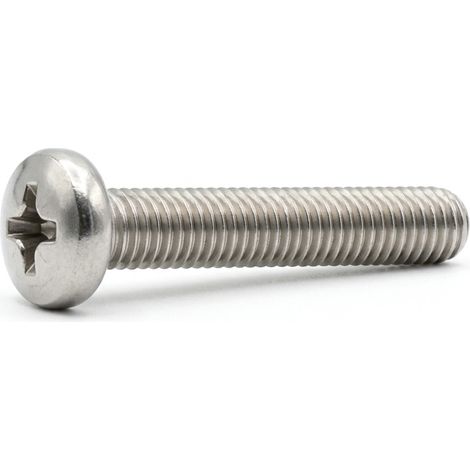 100 Vis à Métaux Tête Cylindrique Phillips 6 x 80 mm - DIN 7985 - ISO 7045 - NFE25-121 - UNI 7687 - Inox A2 - D-Work
