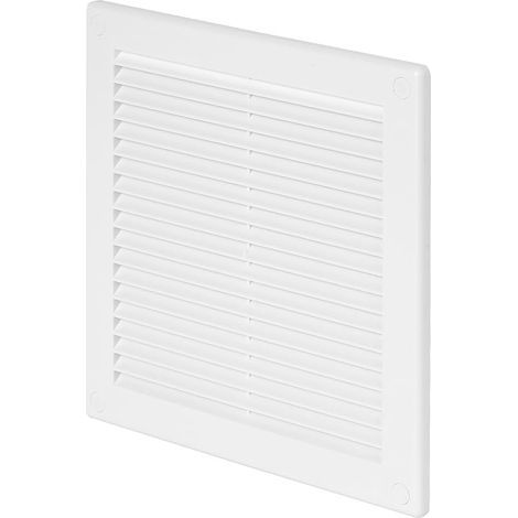 Grille d'aération en plastique avec filet anti-insectes et cache-trous de vis pour un meilleur look - Blanc - 200 x 200 mm (1/5)