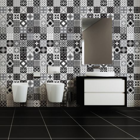 Sticker Mural Carrelage adhésif Cuisine Salle de Bain - 60 STICKERS CARRELAGES AZULEJOS MANUELA - 60stickers10x10cm (1/5)
