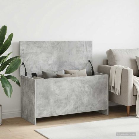 vidaXL Coffre de rangement avec stockage Gris béton 100 x 40 x 50 cm