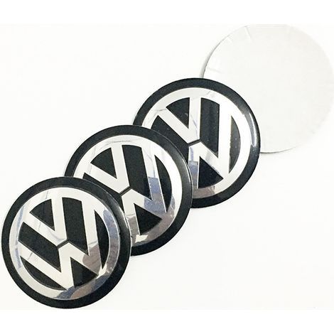 Étiquette Volkswagen noire, pack de 4 pièces 65mm pour moyeu Volkswagen (1/4)