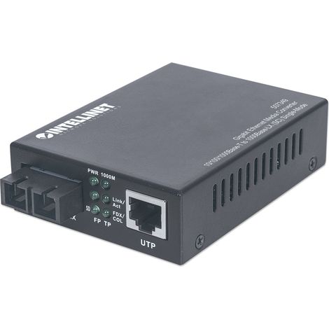 Convertitore di Mezzo Media Ethernet Gigabit Monomodale Nero di Intellinet (1/5)