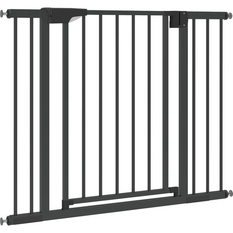 Grille Sécurité Enfant Chien, 76-102 cm, Barrière Escalier Pression, Extension Incluse, Blanc, Passage Maison (1/5)