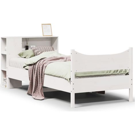 Maison Exclusive - Massivholzbett ohne Matratze Weiß 75x190 cm Ki (1/5)