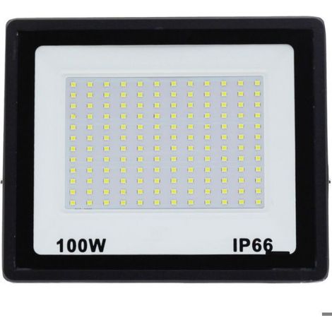 Projecteur LED extérieur 100W, lumière blanche froide 10000LM 6500K, étanche IP66, 144 LED,Patio, Garage - RWProjecteur seul (1/5)