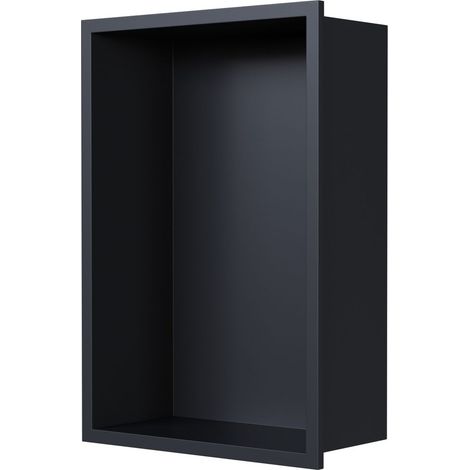 BERNSTEIN - Hornacina de ducha, estante empotrado ducha acero inoxidable - 20x30x10cm - NT203010X Negro