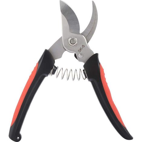 Secateurs - Lame En Acier À Haut Teneur En Carbone - Pour Taille De Branches Et Fleurs - Ergonomique Avec Verrouillage De Sécurité - 1 Pièce (1/5)