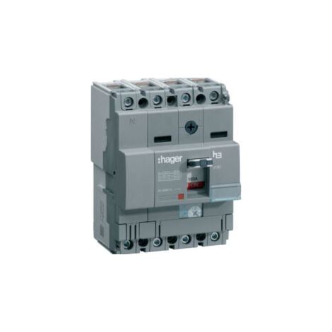 Disjoncteur Boitier Moulé X 160 4P - 25Ka - 160A - HHA161H - Hager (1/2)