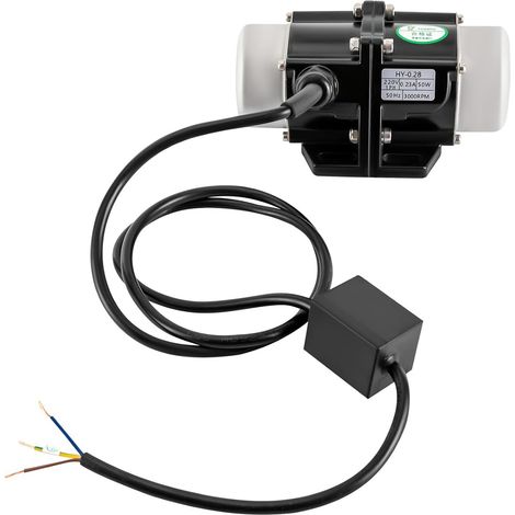 Motore vibrante da 50 W, 220 V, vibratore asincrono con alloggiamento in lega di alluminio, motore vibrante elettrico, motore multifunzionale per apparecchiature meccaniche (nero)
