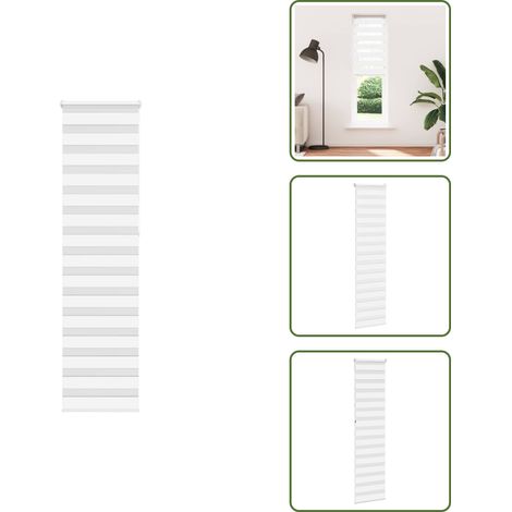 The Living Store Doppelrollo Weiß 60x230 cm Stoffbreite 55,9 cm Polyester - Sichtschutz (1/5)