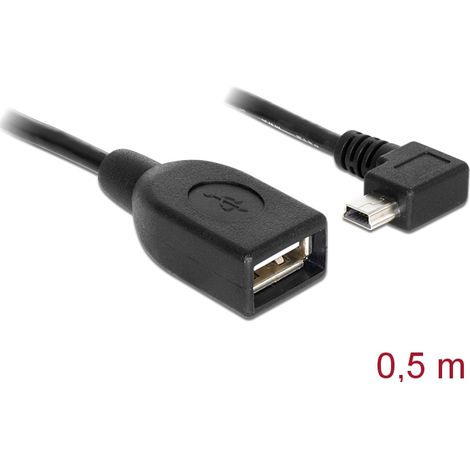 Delock cable usb mini male angled usb 2.0-a female otg 50 cm