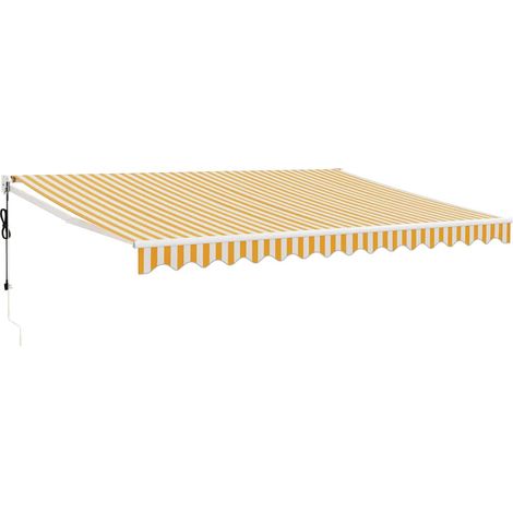 Maison Exclusive - Tenda Sole Automatica Retrattile Gialla e Bianca 4x3 m