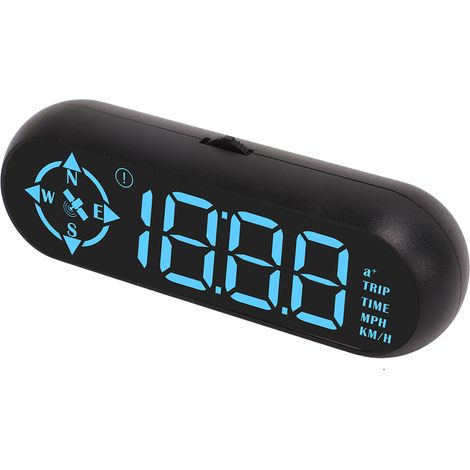 Afficheur Tête Haute GPS Numérique Compteur de Vitesse Kilométrage Boussole 7 Couleurs Écran Universel pour Voiture (1/5)