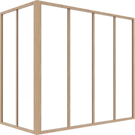 Vetrata angolare L120 x L60 x H105 in Alluminio termolaccato Naturale chiaro Stile atelier - BAYVIEW