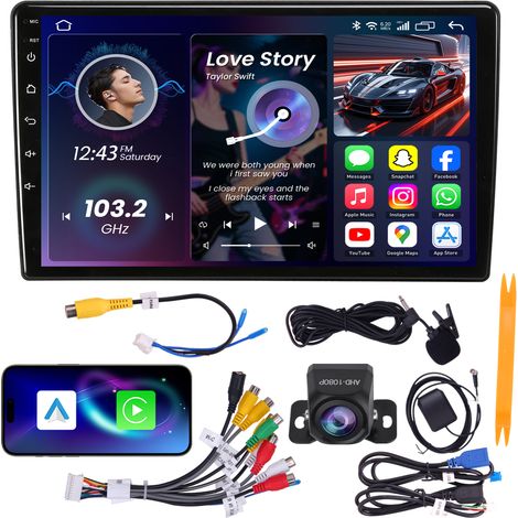 Autoradio 9" Fiat Ducato Citroën Jumper Peugeot Boxer 2011-2022 Quad-Core 4+64G CarPlay Android Auto WiFi 6 GPS Bluetooth Caméra AHD (1/5)