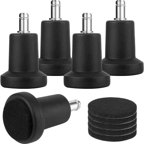5 Pc Noir Roulette Chaise Bureau, 11 x 22 mm Roues Fixes De Bureau, Patin Chaise Bureau avec 5 Pc Patins pour Tous Les Étages Bureau Maison De Siège Fixe (1/5)