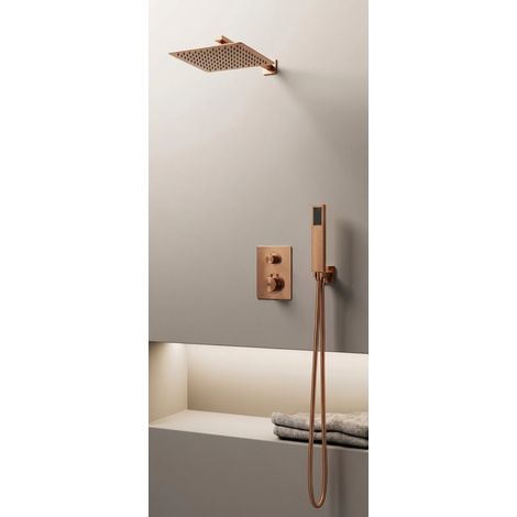 Grifo serie Orion para conjunto de ducha empotrable cobre termostático rociador a pared (1/5)