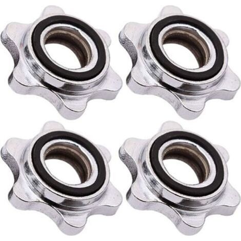 Colliers Barbell Spinlock Vis Pince Haltère Spinlock Vis Pince Haltère Bague de Serrage Haltères Fixation sur Barre Barbell Paire de Collier de Serrage Convient pour Haltère Haltérophilie (4 Pièces) (1/4)