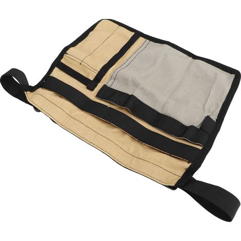Tablier de jardinage réglable, ceinture porte-outils en toile Oxford, pochettes multiples, kaki et gris, pour travaux de jardin (1/5)