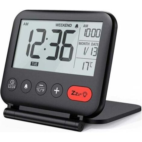 Réveil électronique minimaliste, horloge de voyage portable compacte pour déplacement et usage quotidien (1/5)