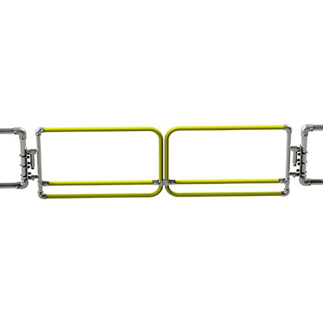 Cancello di sicurezza doppio Kee Gate - Verniciato giallo sicurezza - SGEUDPC2