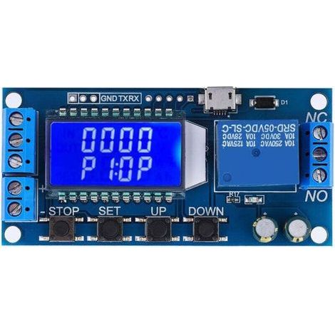 Modulo relè, modulo relè ritardato, modulo timer a ciclo ritardato 5V 12V 24V, da 0,01s a 9999min con display LCD (1/4)