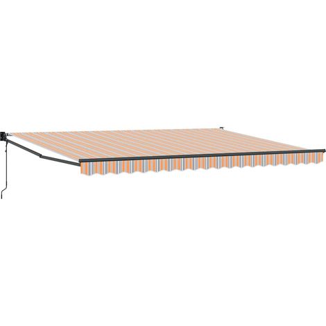 Einziehbare Markise Gestreift Mehrfarbig 450 x 300 cm vidaXL