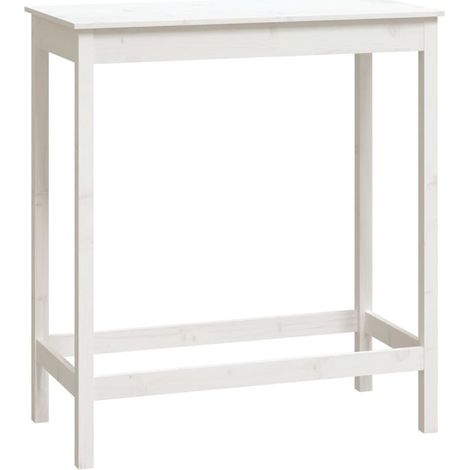 Table de bar blanc 100x50x110 bois massif de pin (1/5)