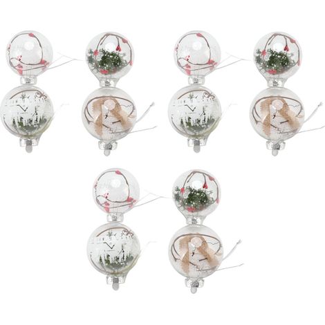 Lot de 12 boules de Noël transparentes en aluminium et plastique PET (réf. 6157) (1/5)