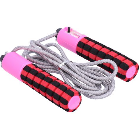 Unisex-Springseile mit elektronischem Zähler, verstellbares Springseil für Fitnessübungen, Rot (1/5)