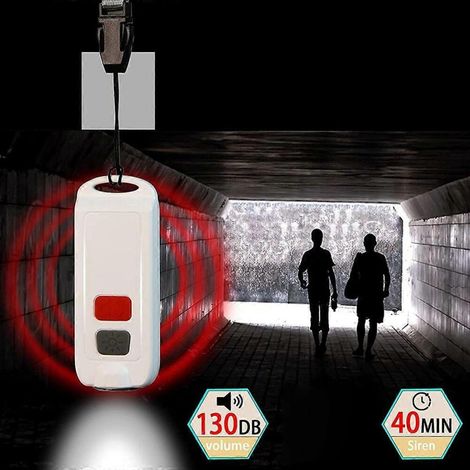 Alarme personnelle GETIT, alarme de sécurité adaptée aux femmes avec lumière LED SOS, sirène de 130 dB, porte-clés étanche, compatible avec les enfants et les personnes âgées. (1/3)