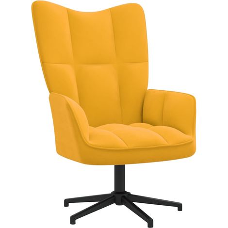 Chaise de relaxation Jaune moutarde Velours 12 (1/5)