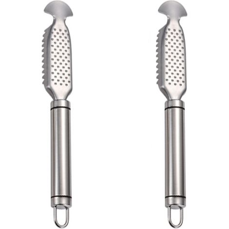 Décailleuse à poisson à double poignée (lot de 2) – Acier inoxydable, poignées à double ligne antidérapantes pour décaillement rapide (1/4)