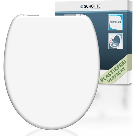 SCHÜTTE WC-Sitz aus Duroplast mit Absenkautomatik Toilettendeckel Uni Klodeckel Einfarbig 82100 (1/5)