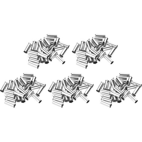 125Pcs 1/2/4/5/7 AWG Noninsulated Ferrule Copper Terminals Assortment Kit for Wire Cable