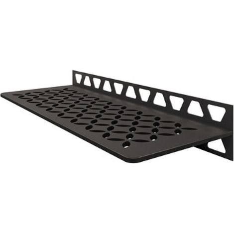 Schlüter-Systems Kg Deutschland – Tablette de douche FLORAL W-S1 – Aluminium texturé anthracite – Installation sans perçage – Épaisseur 4 mm