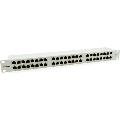 Equip patch panel 48x RJ45 Cat6 19" FTP 1U ISO/IEC gris claro (1/2)