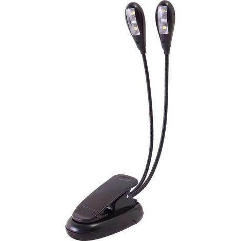 Lampe pour pupitre, lampe à double pince réglable, rechargeable, avec 4 ampoules LED et câble USB, adaptée au piano, au bureau, au pupitre et à la machine à coudre (1/5)