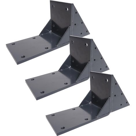 3er-Set Dachsparrenadapter für Kassetten-Markise HHG-658, Dachsparren Halterung Adapter anthrazit