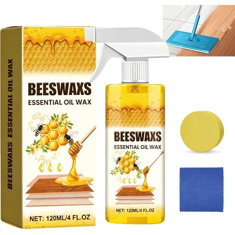 Spray Polish à la Cire d’Abeille pour Bois, Entretien Naturel pour Meubles, Tables & Parquets, Réparation des Rayures & Protection, Application Facile par Pulvérisation, 120 ml (1/5)