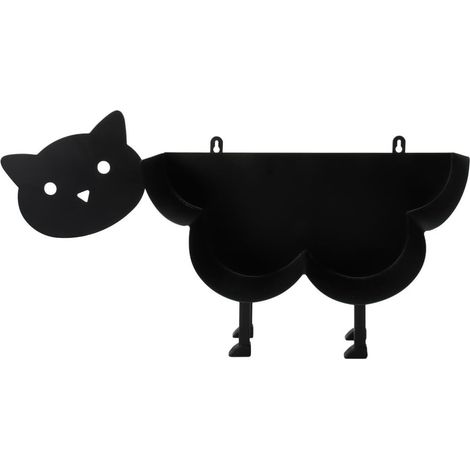 Porte-papier décoratif, chat, noir, fer, pour décoration WC (1/5)