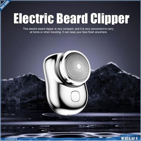 Ashata Tondeuse à barbe électrique Coupe-barbe électrique Mini USB Portable Rechargeable Imperméable Unisex à F OBF beaute brosse (1/5)