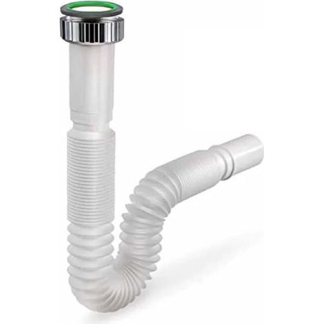 59951 Tuyau d'évacuation pour évier de cuisine, 1 ''1/2 x 40 mm, avec virole en métal, tuyau d'échappement pour lavabo, siphon de salle de bain, drain de cuisine, évier universel, (1/5)
