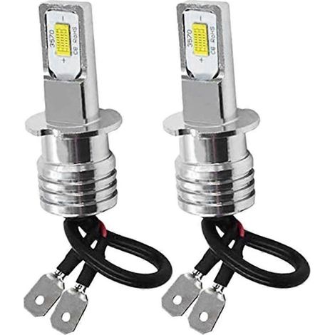 Kit de 2 ampoules LED H3 ultra-lumineuses pour phares antibrouillard/feux de route, blanc 6000K, 10W (1/5)